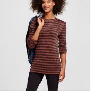 Who What Wear Striped Gold/Black Long Sleeve Sz S